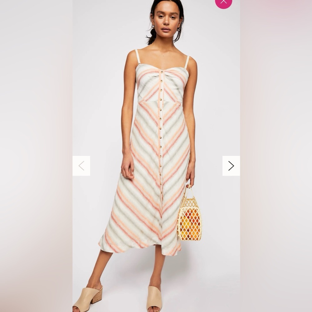 Free People Striking Striped Midi Dress
